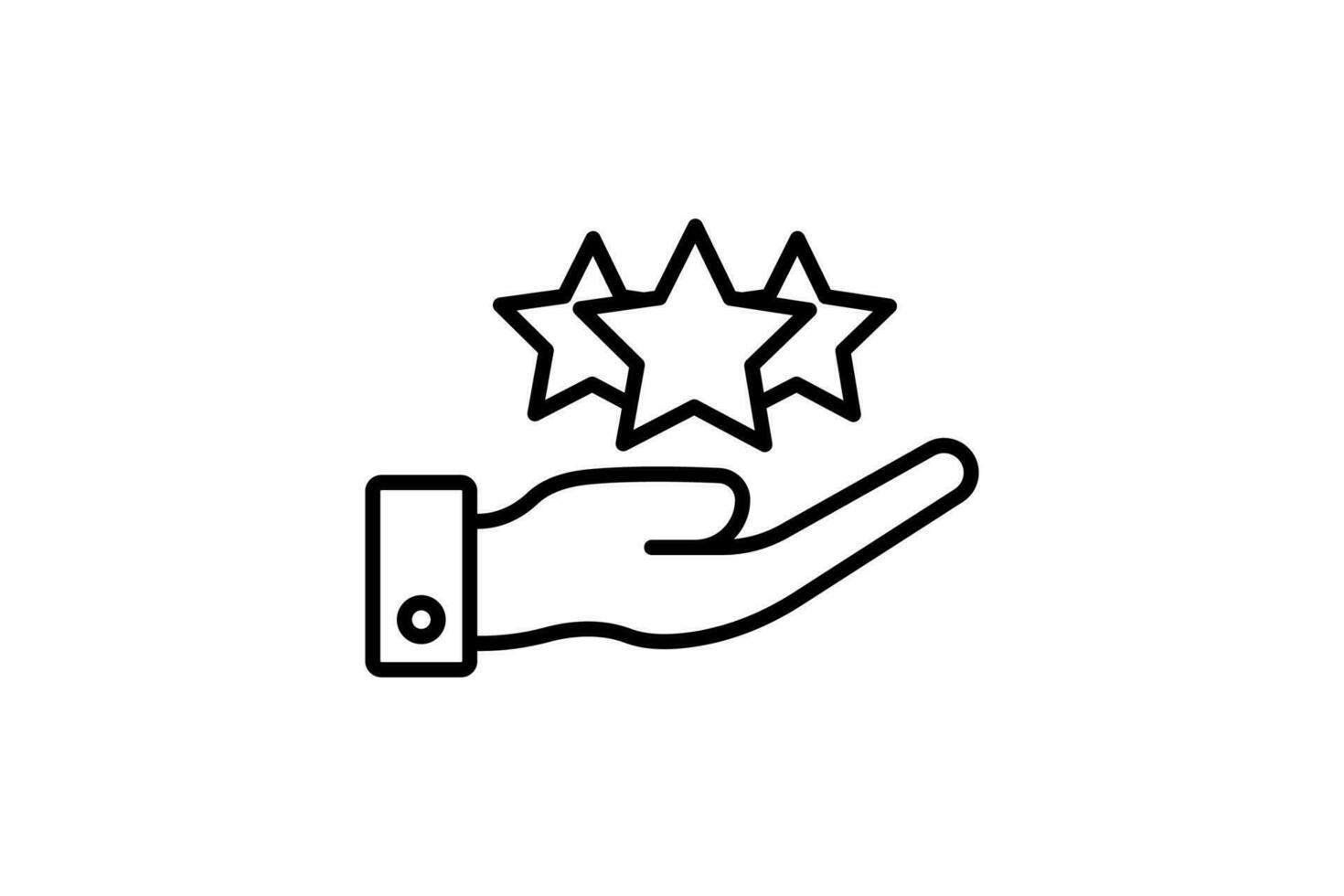 loyalty icon. hand and star. line icon style. simple vector design editable