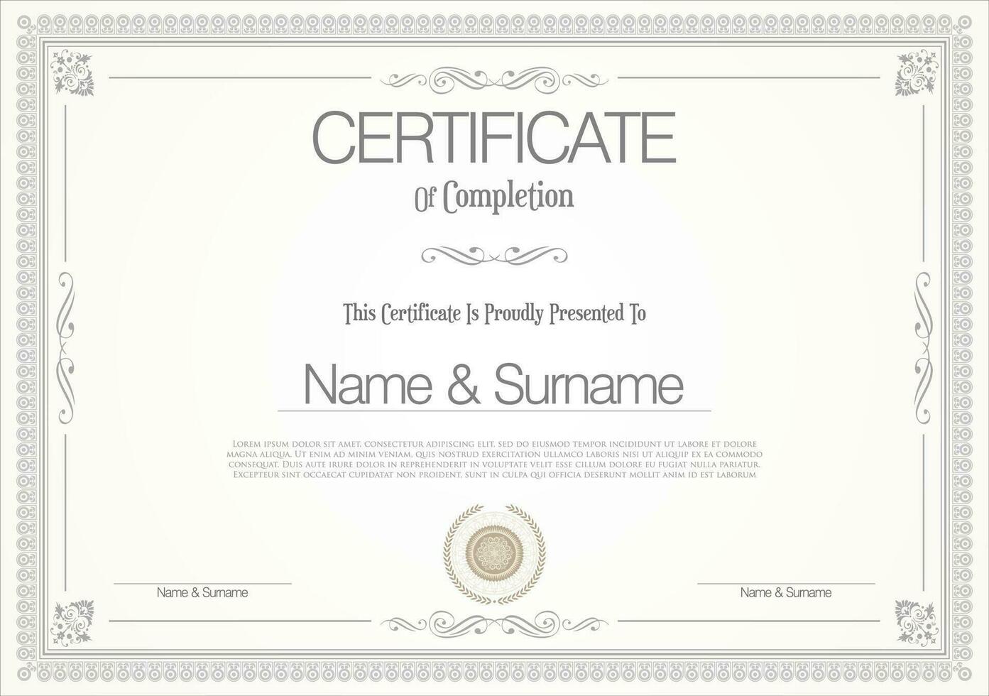 Certificate or diploma retro vintage template vector