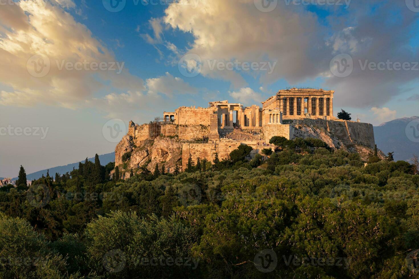 Iconic Parthenon Temple at the Acropolis of Athens, Greece photo