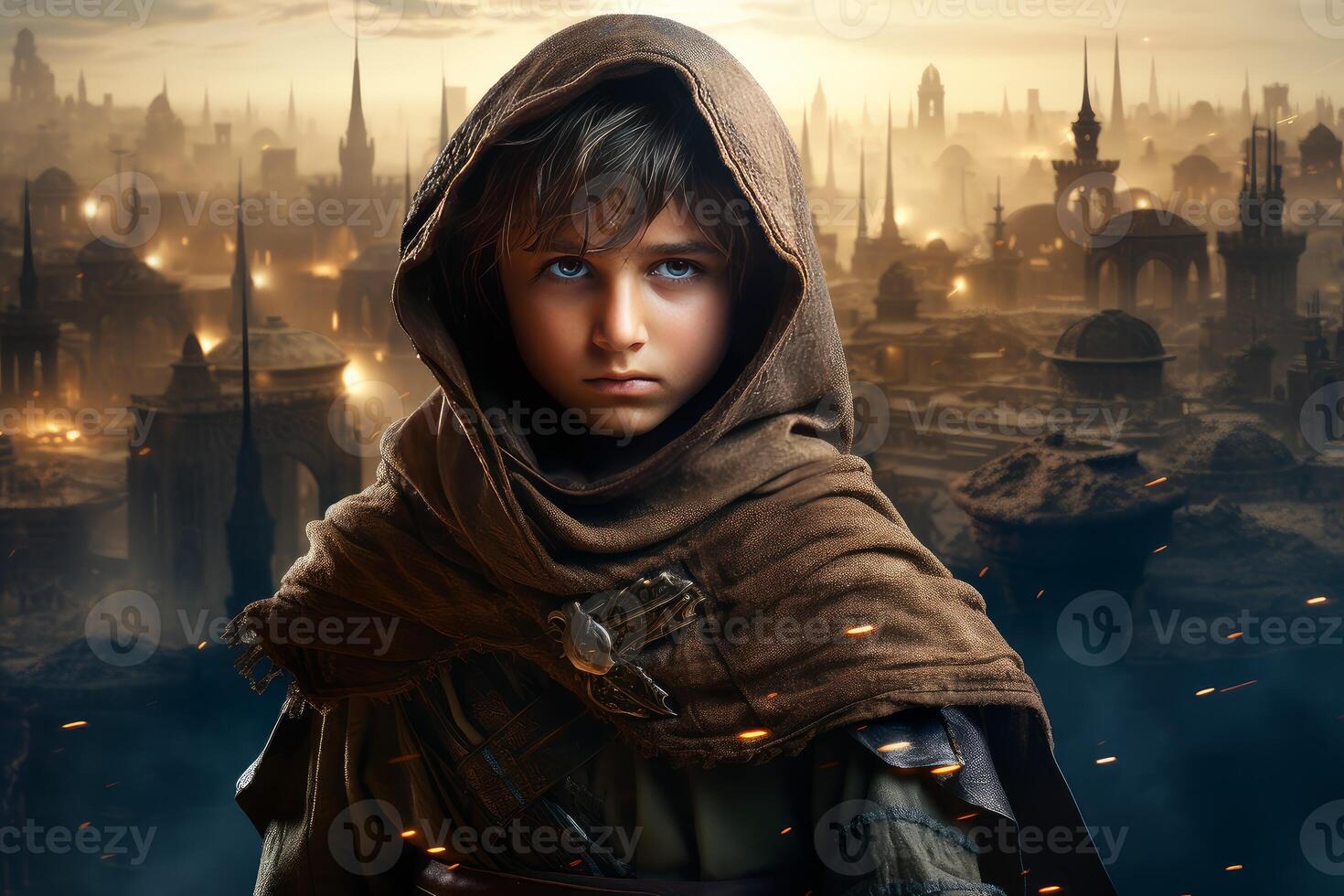 Mysterious Hooded warrior. Generate Ai photo