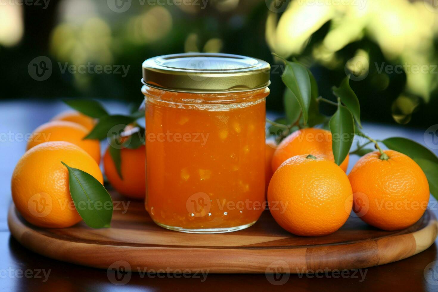 Vibrant Orange jam jar. Generate Ai photo