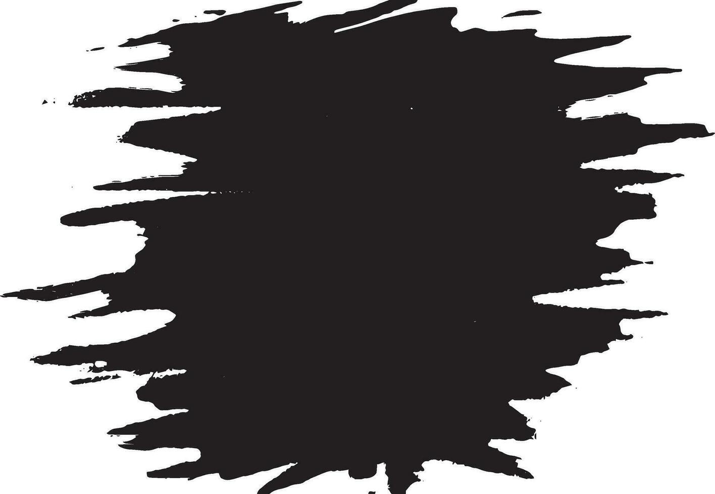 Black and white round brush stroke  frame on white background. Vector illustration. Vector grunge circle. Ink square stroke on white background. Vector grunge circle