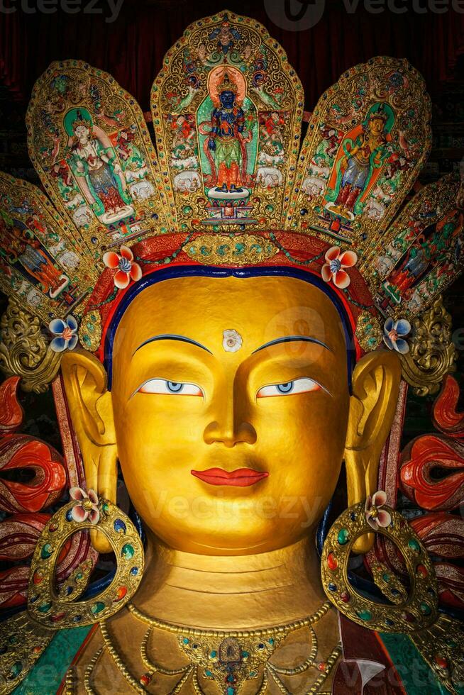 Maitreya Buddha in Thiksey Gompa, Ladakh photo