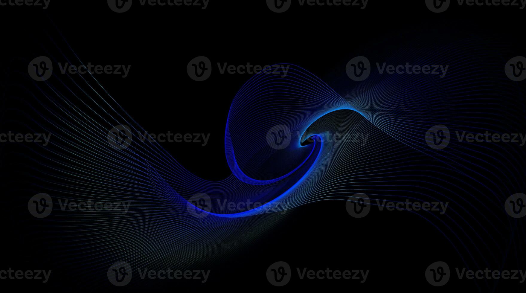 abstract blue swirl on black background, Abstract blue background with a dynamic wave of particles neon light effect, Abstract blue wave on a black background. Vector illustration for your design, photo