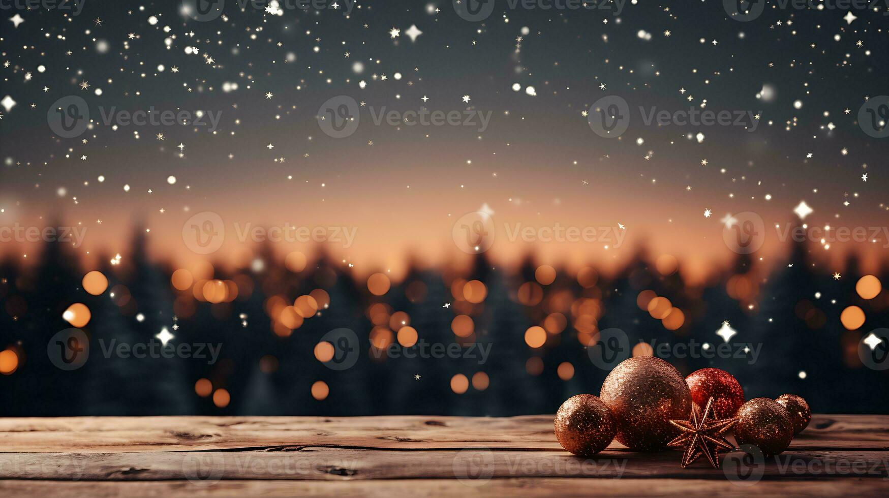 Christmas background with christmas decorations and space for text. Generative AI photo