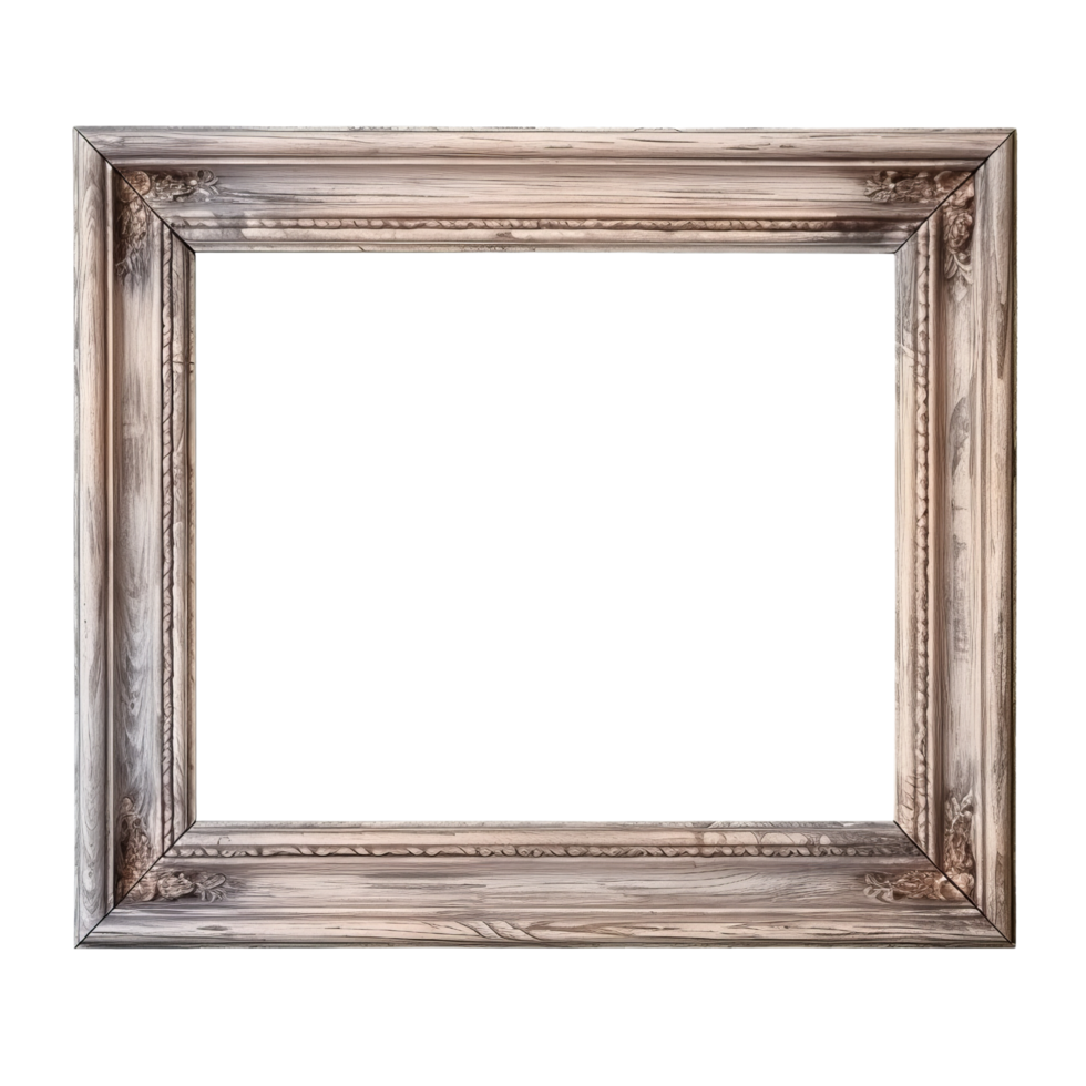 AI generated Wooden picture frame clip art png