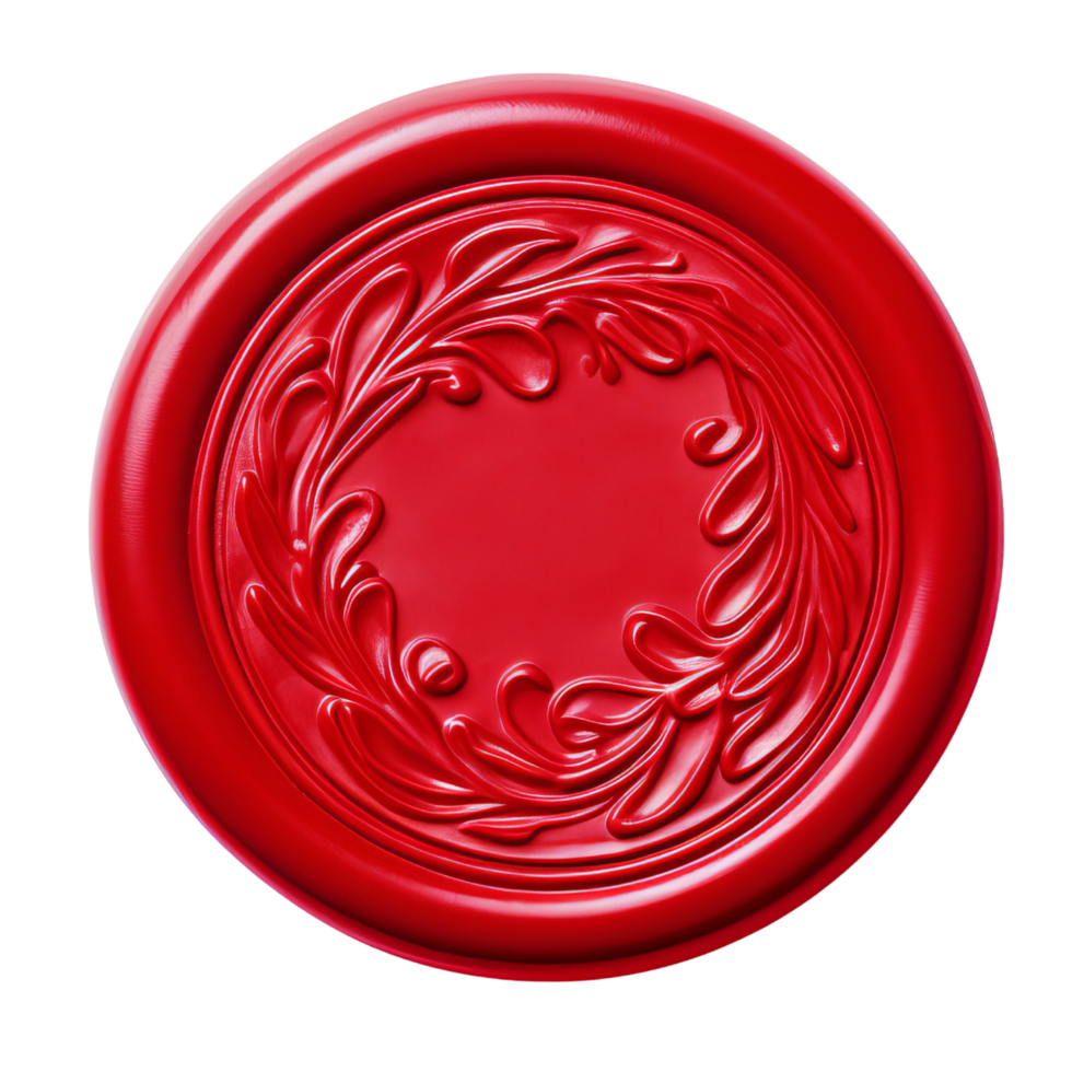 AI generated Red wax seal clip art png