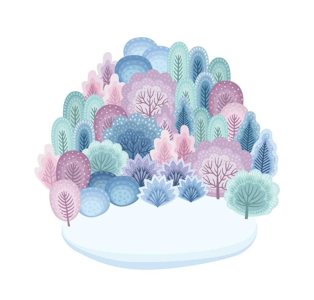 aislado ilustración de invierno bosque. vector modelo para tarjeta, póster, volantes, tienda ventana, cubrir y otro usar.