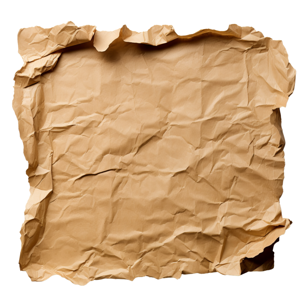 AI generated Crumpled ripped paper clip art png