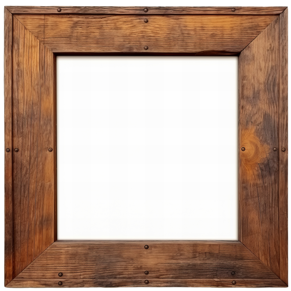 AI generated Wooden picture frame clip art png
