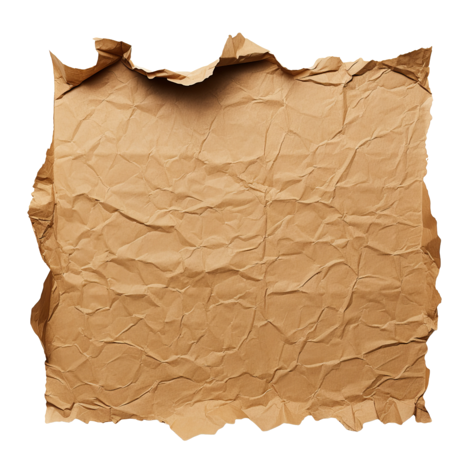 AI generated Crumpled ripped paper clip art png