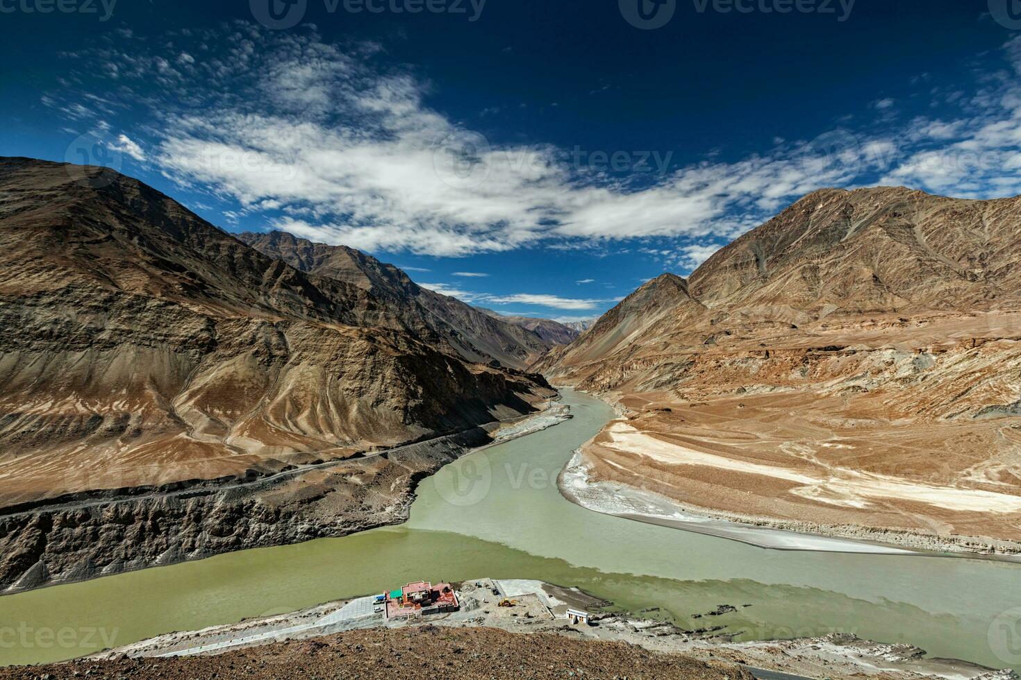 Confluence of Indus and Zanskar Rivers, Ladakh photo