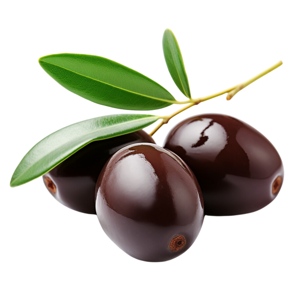 AI generated Olives with leaves clip art png