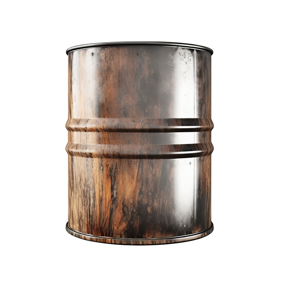 AI generated Old metal barrel clip art png