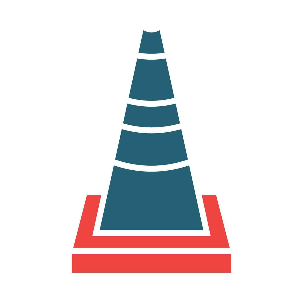 Traffic Cone Vector Glyph Two Color Icons For Personal And Commercial Use.