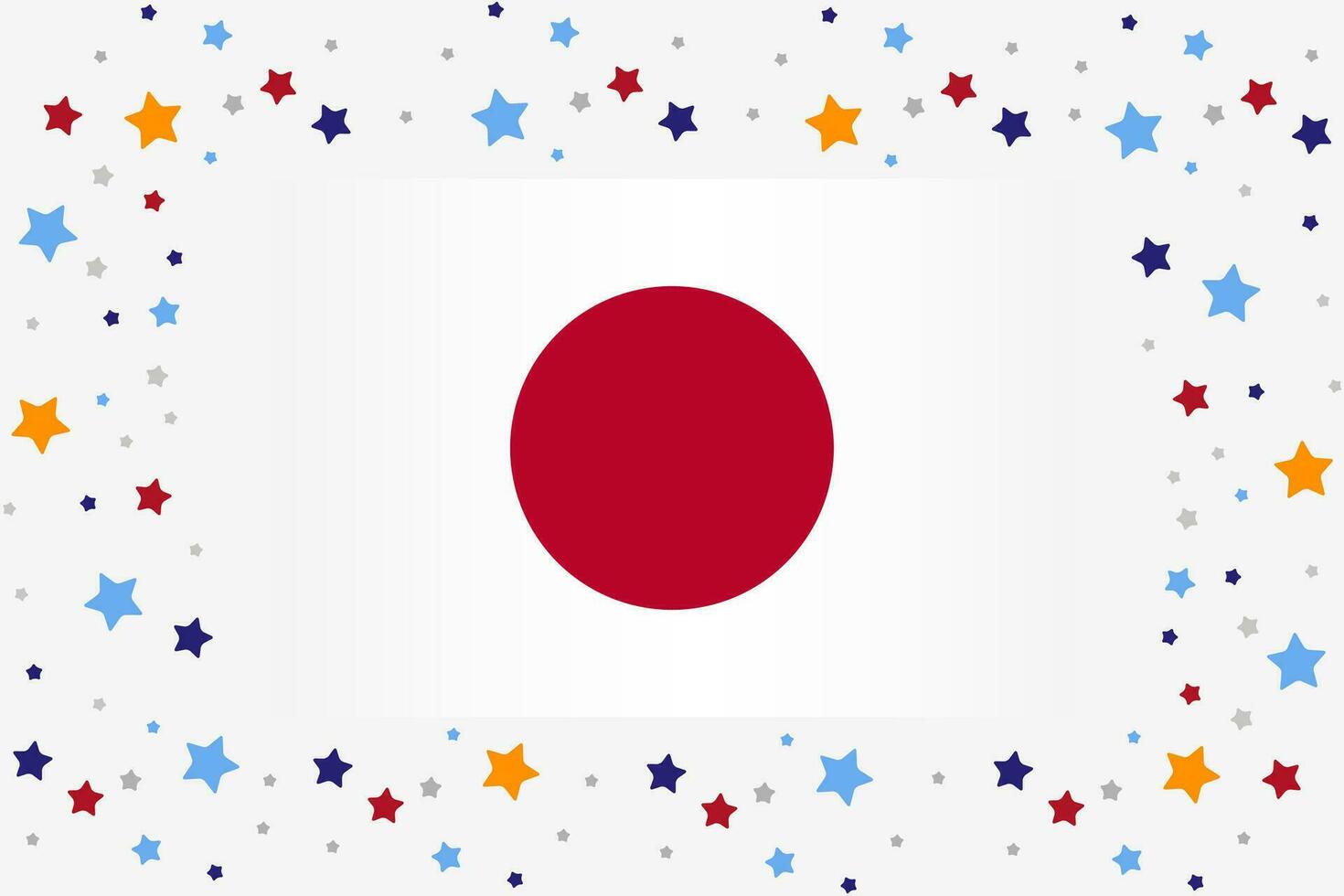 Japón bandera independencia día celebracion con estrellas vector
