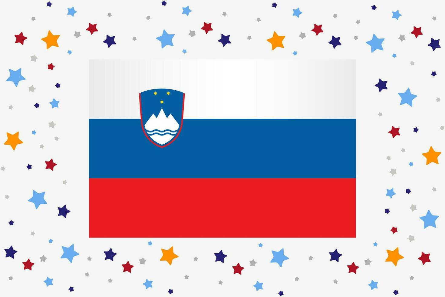Slovenia Flag Independence Day Celebration With Stars vector