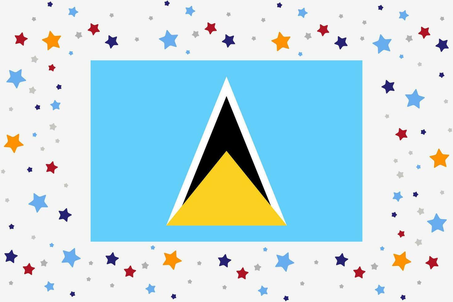 Saint Lucia Flag Independence Day Celebration With Stars vector