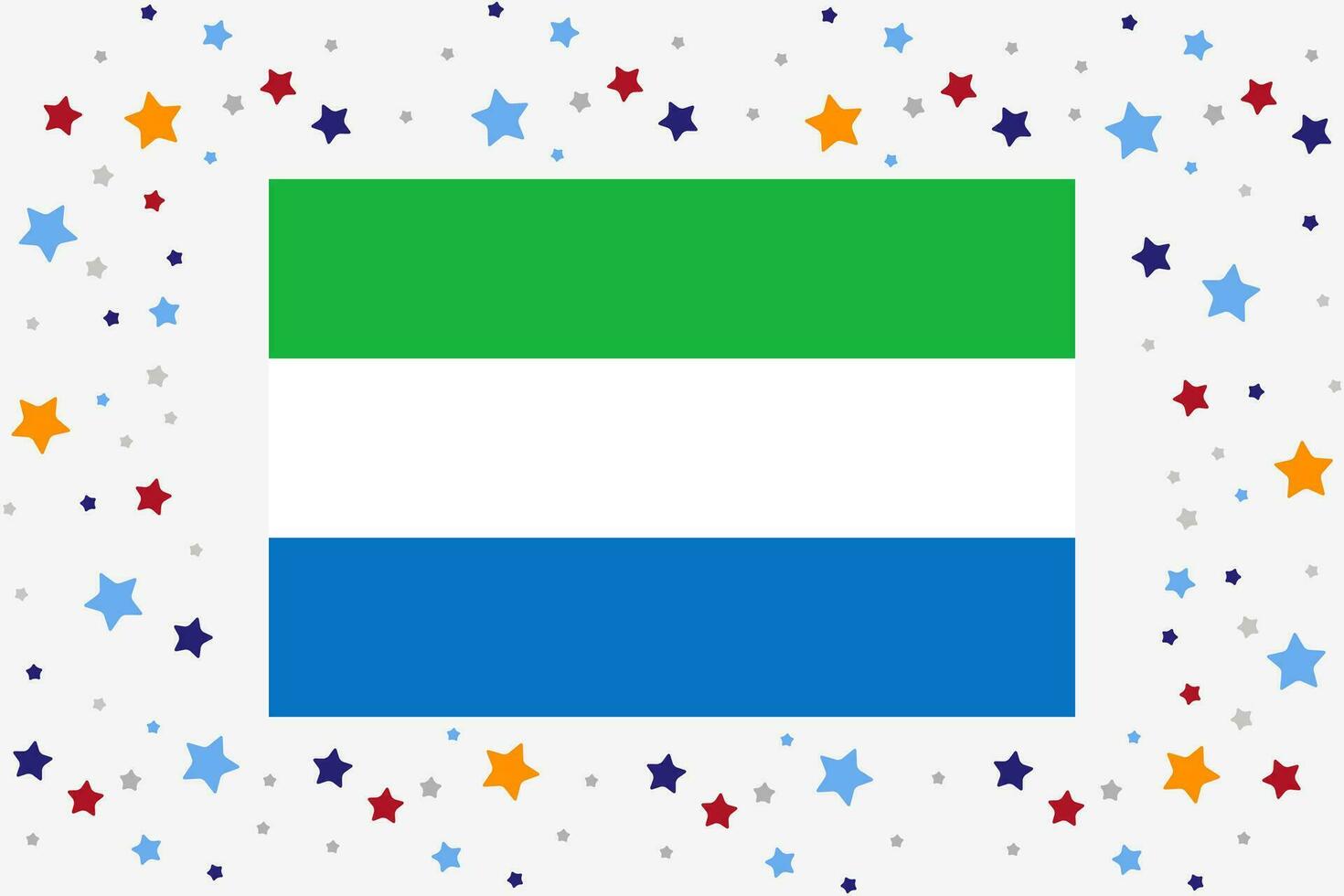 Sierra Leone Flag Independence Day Celebration With Stars vector