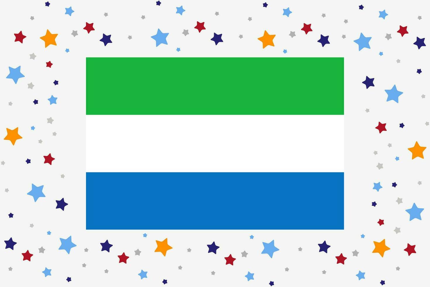 sierra leona bandera independencia día celebracion con estrellas vector