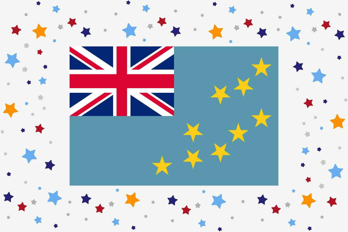 tuvalu bandera independencia día celebracion con estrellas vector