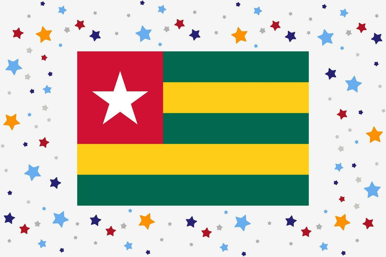 Togo Flag Independence Day Celebration With Stars vector
