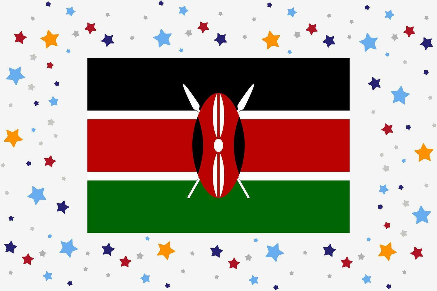 Kenya Flag Independence Day Celebration With Stars vector