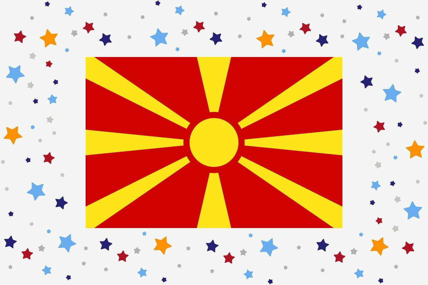 Macedonia Flag Independence Day Celebration With Stars vector