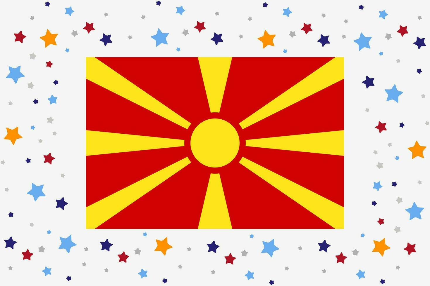 macedonia bandera independencia día celebracion con estrellas vector