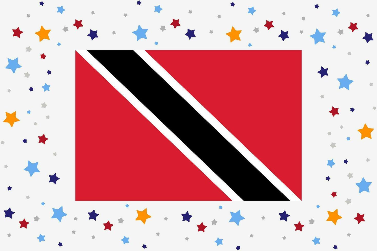 trinidad y tobago bandera independencia día celebracion con estrellas vector