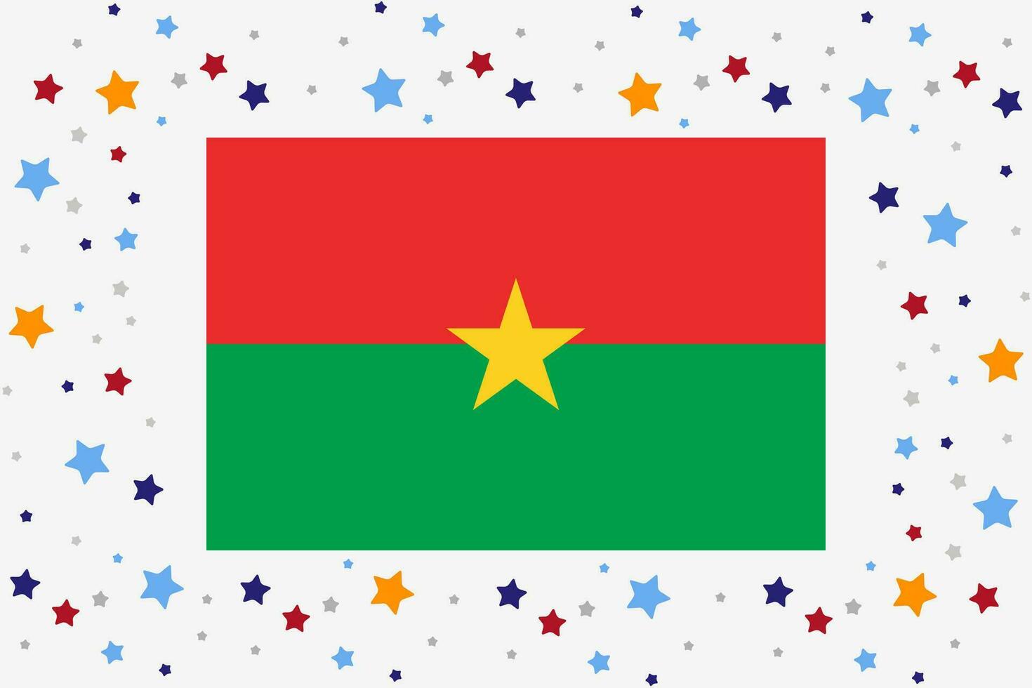 burkina faso bandera independencia día celebracion con estrellas vector