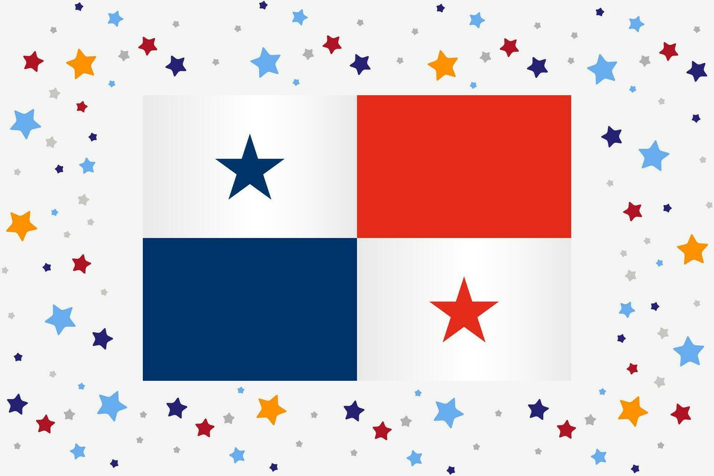 Panama Flag Independence Day Celebration With Stars vector