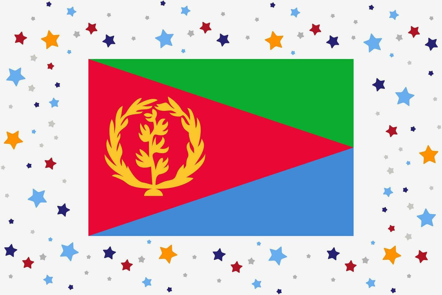 Eritrea Flag Independence Day Celebration With Stars vector