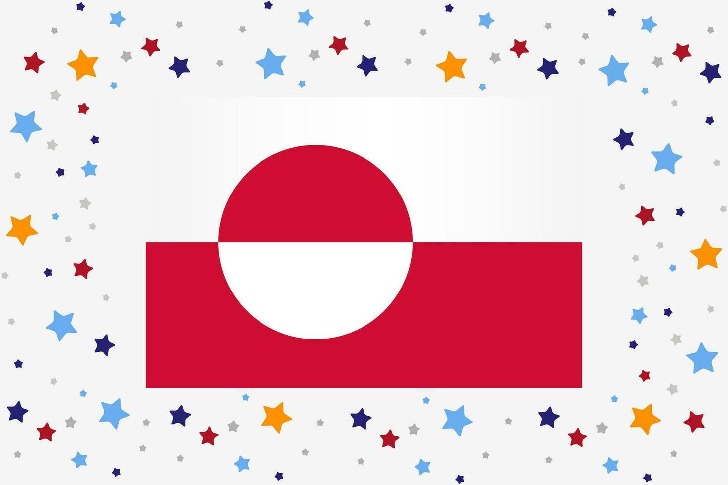 Greenland Flag Independence Day Celebration With Stars vector
