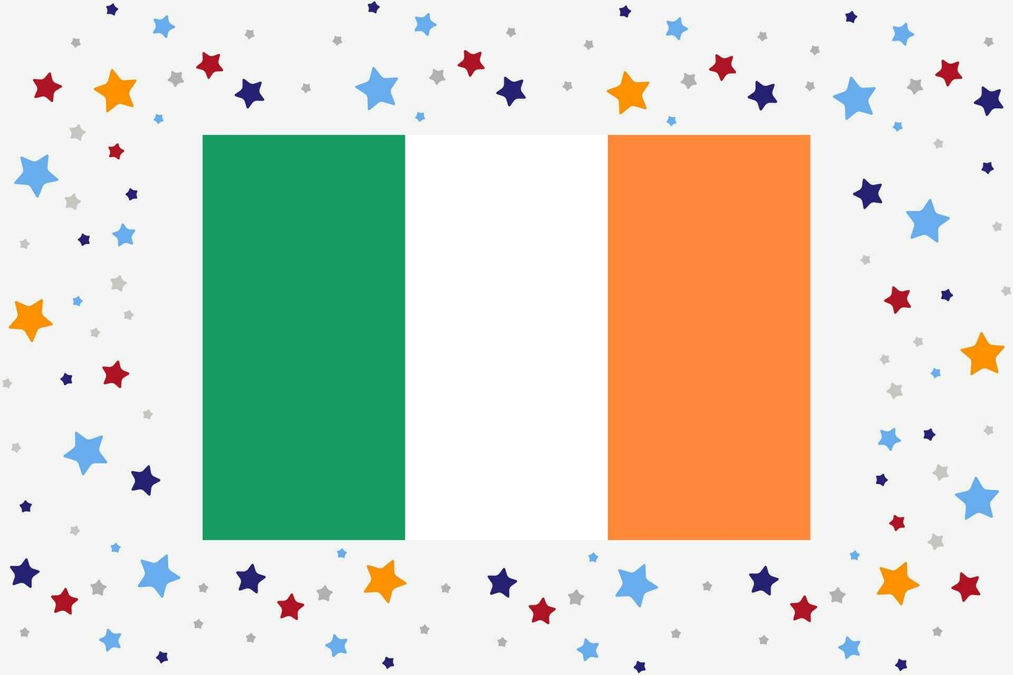 Irlanda bandera independencia día celebracion con estrellas vector