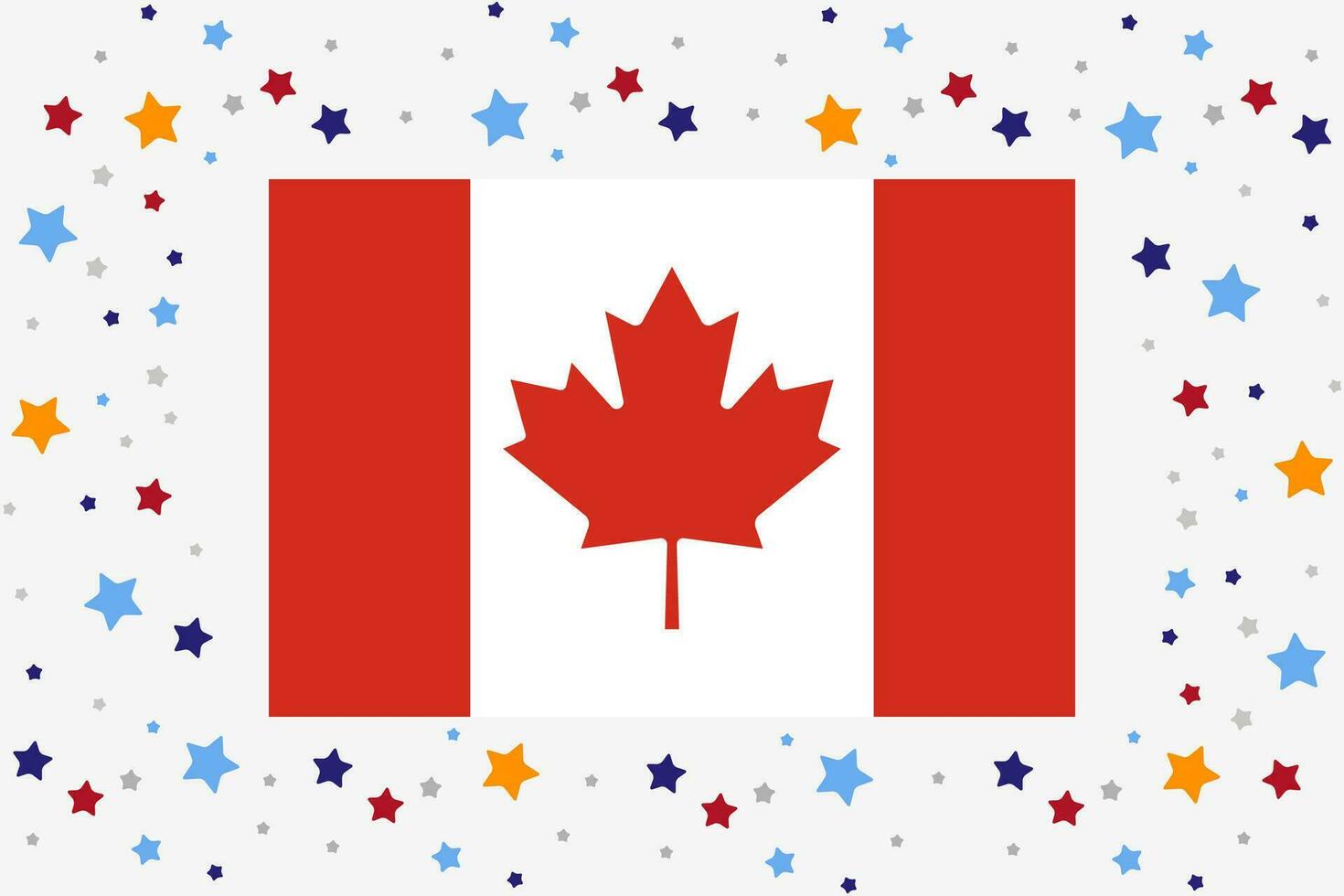 Canada Flag Independence Day Celebration With Stars vector