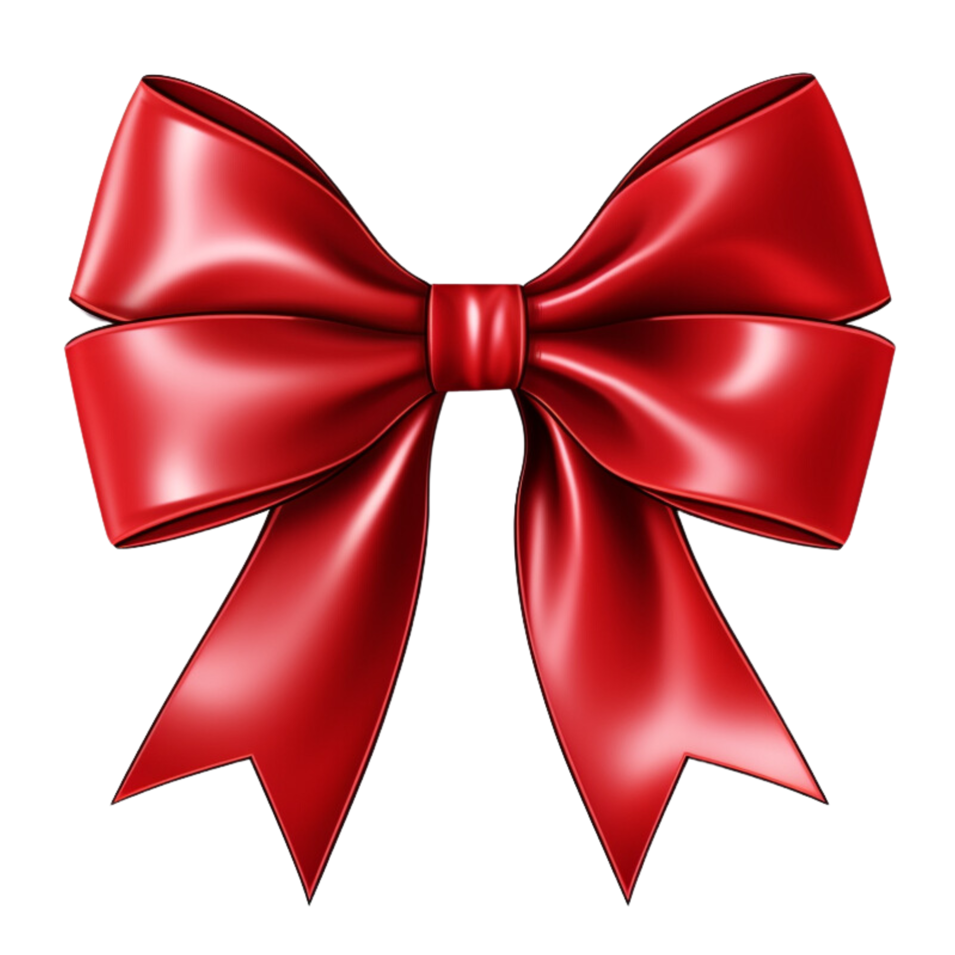 AI generated Elegant red ribbon and bow clip art 34969179 PNG