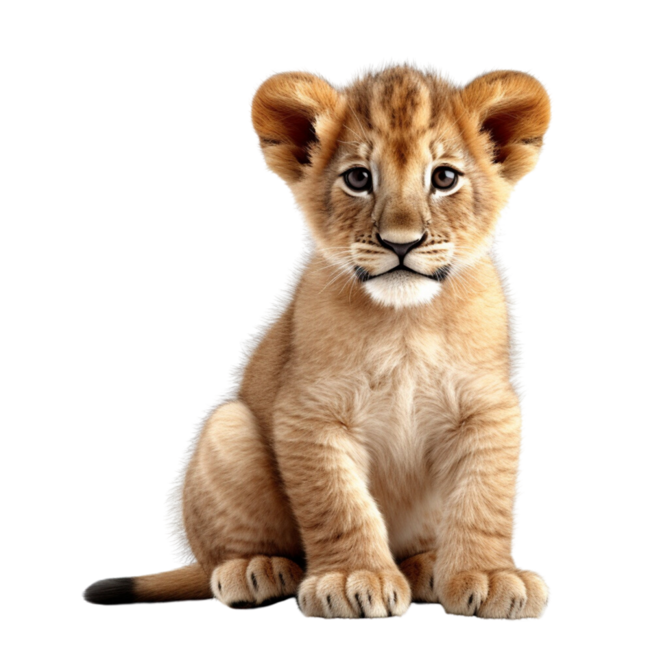 AI generated Cute baby lion clip art png