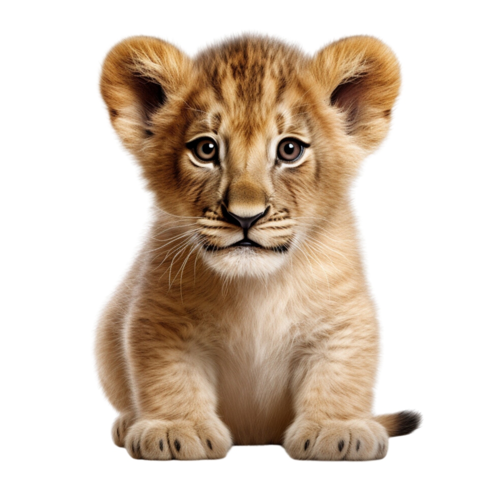 AI generated Cute baby lion clip art png