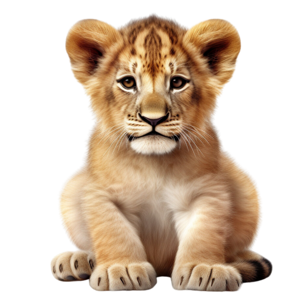 AI generated Cute baby lion clip art png