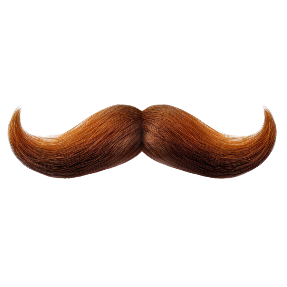 AI generated Brown mustache clip art png