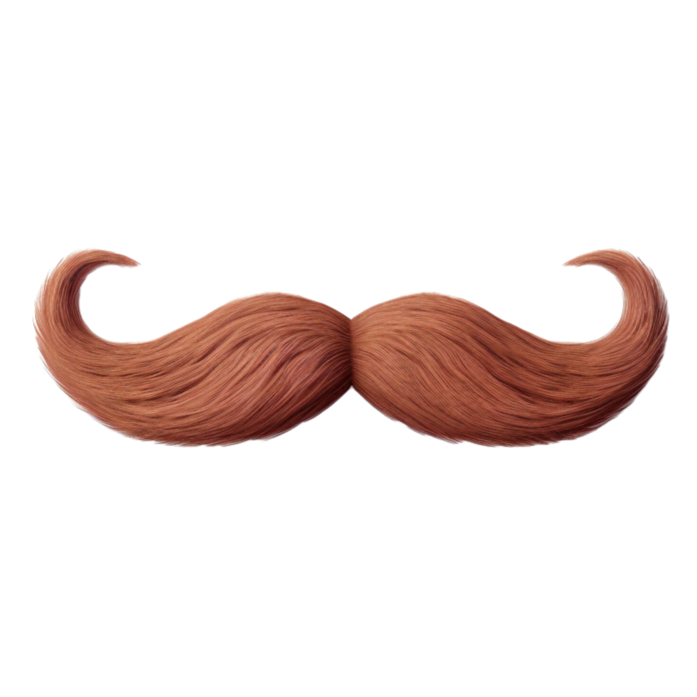 AI generated Brown mustache clip art png