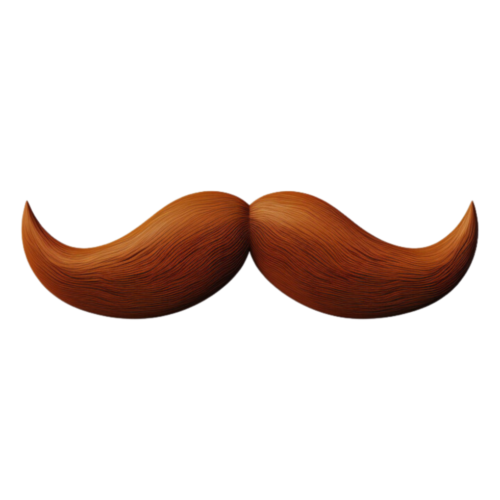 AI generated Brown mustache clip art png