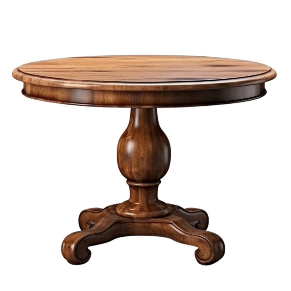 AI generated Round wooden vintage table clip art png