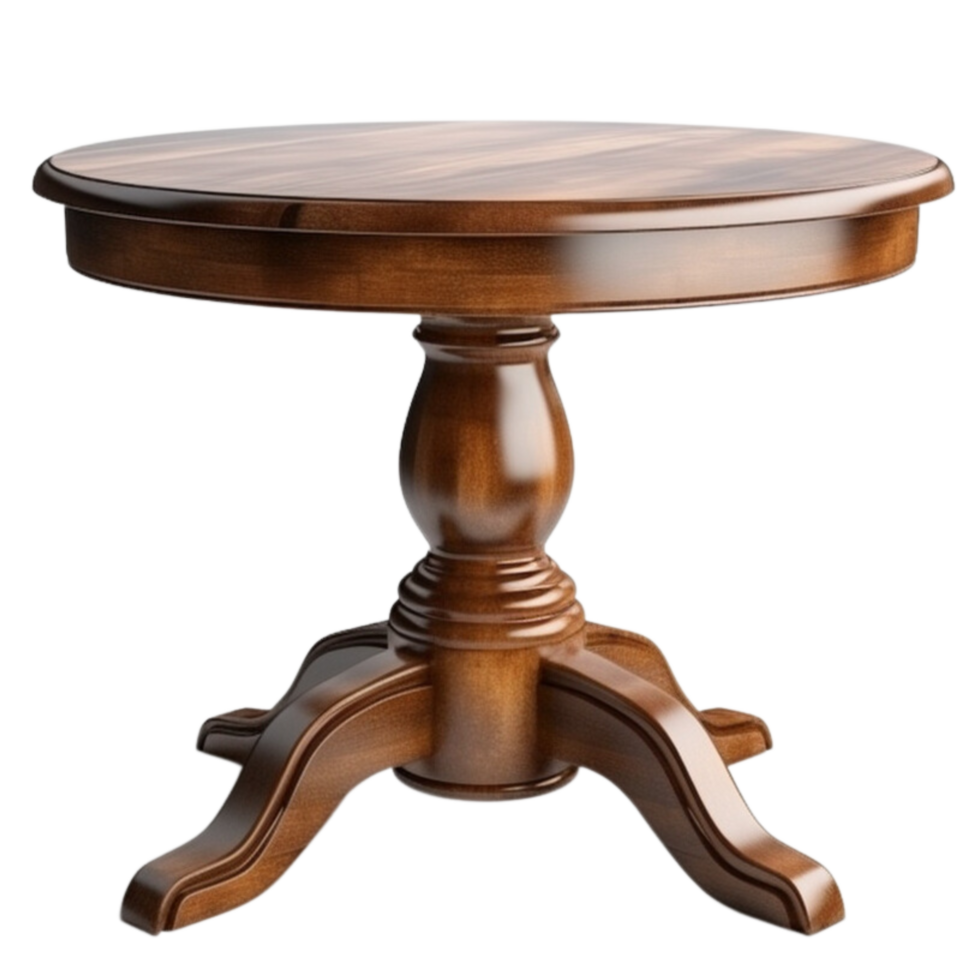 AI generated Round wooden vintage table clip art png