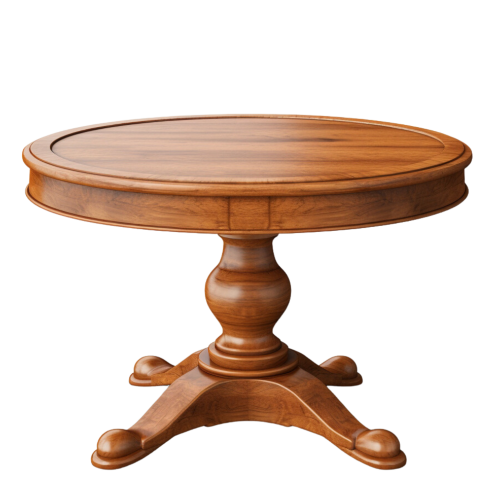 AI generated Round wooden vintage table clip art png