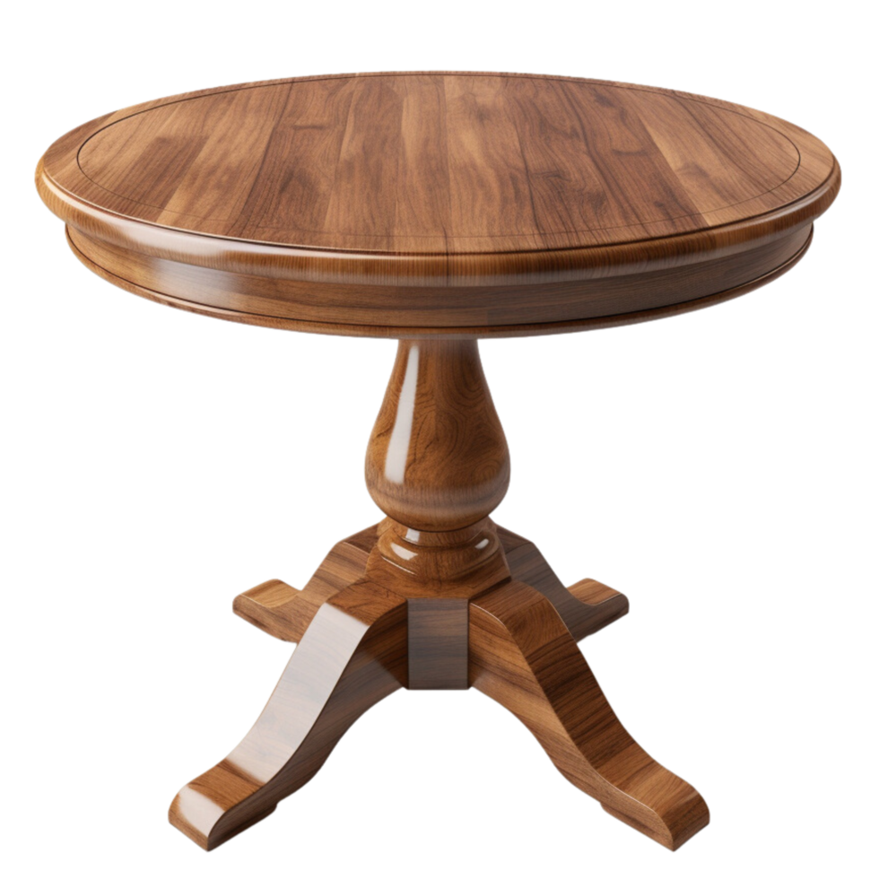 AI generated Round wooden vintage table clip art png