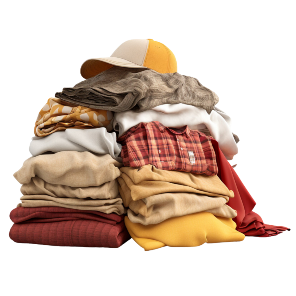 AI generated Stack of clothes clip art png