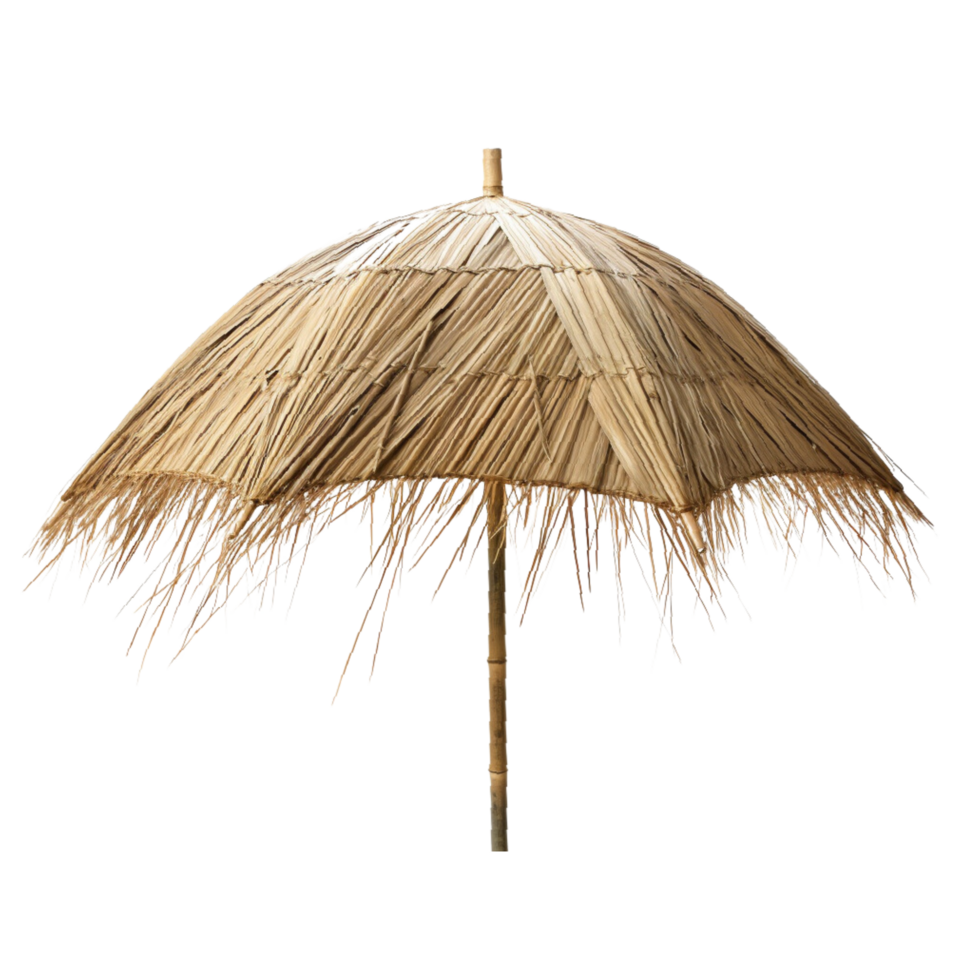 AI generated Straw beach umbrella clip art png