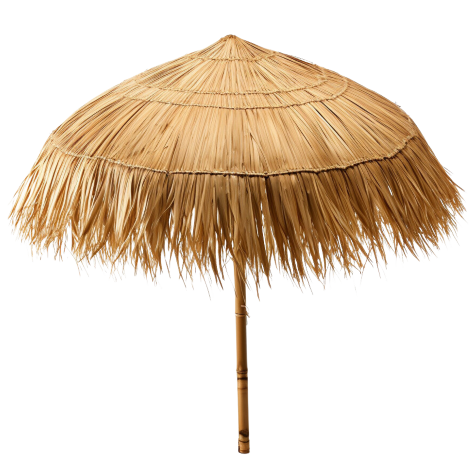 AI generated Straw beach umbrella clip art png